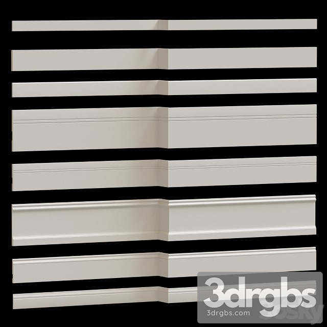 Ultrawood Skirting Boards Collection 5 3dsmax Download - thumbnail 1