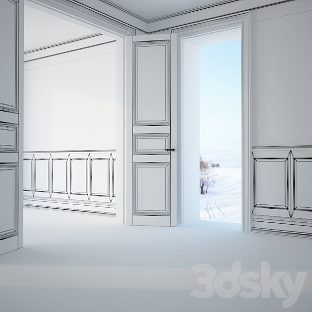 Ultrawood stucco decoration of the walls and openings 3ds Max - thumbnail 3