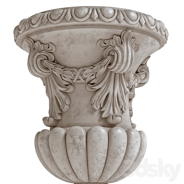 Vase On Plinth 002 3DS Max Model - thumbnail 2