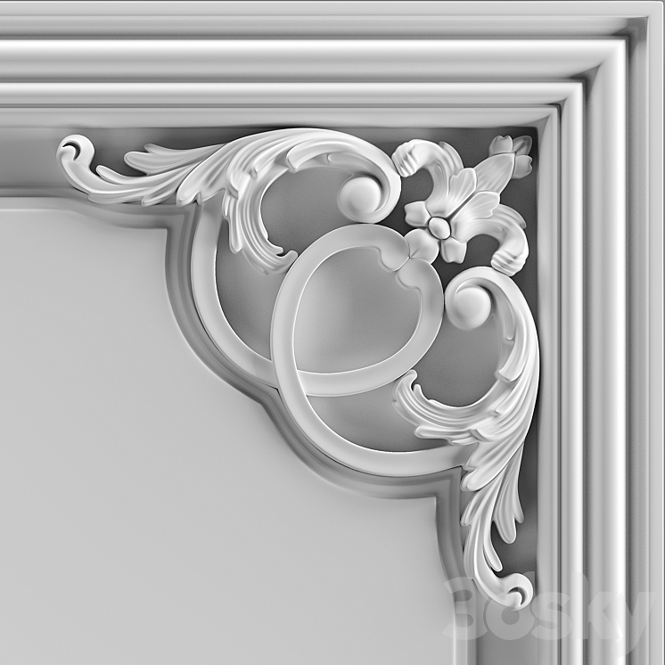 Wall corner piece 3DS Max - thumbnail 1