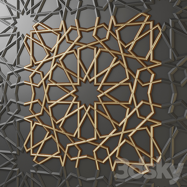 Wall decor 003. Arabic 3DSMax File - thumbnail 1