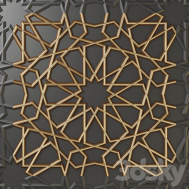 Wall decor 003. Arabic 3DSMax File - thumbnail 2