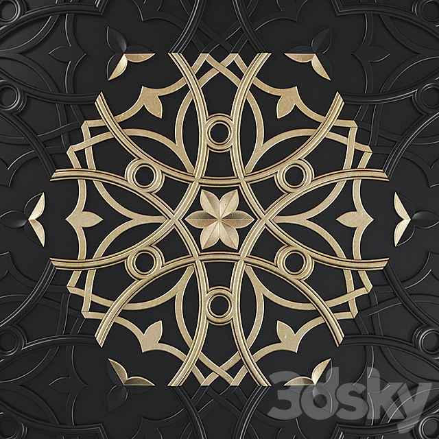 Wall decor 004. Arabic 3DSMax File - thumbnail 3