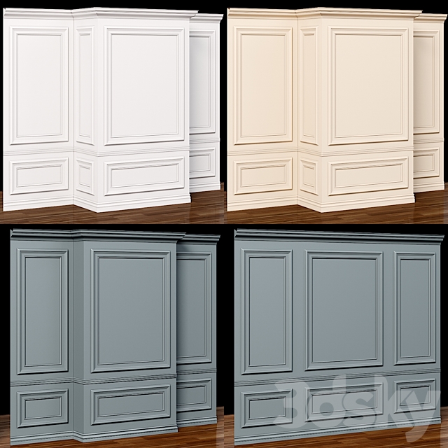 Wall molding 10. Boiserie classic panels 3DS Max Model - thumbnail 2