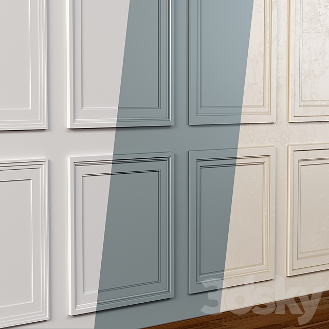 Wall molding 14. Boiserie classic panels 3DS Max Model - thumbnail 2