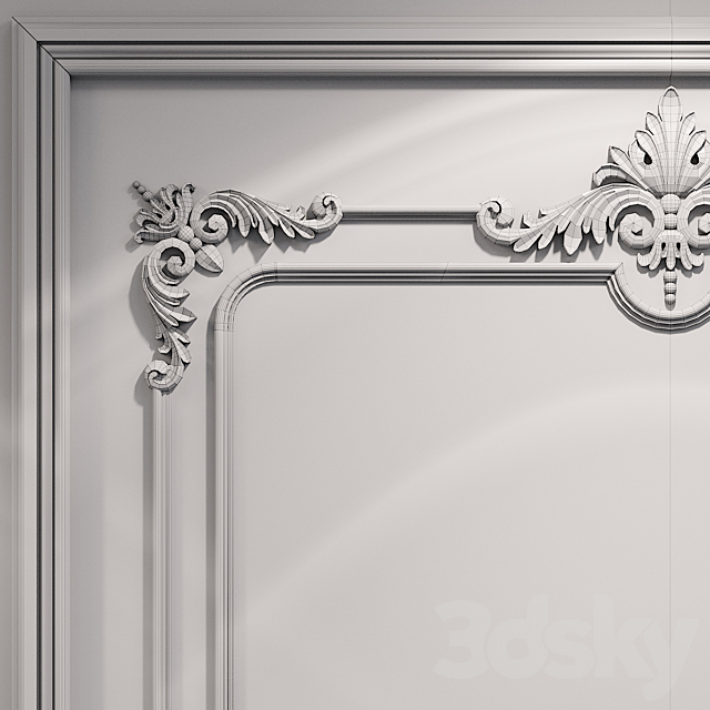 Wall molding 21. Boiserie classic panels 3DS Max Model - thumbnail 4