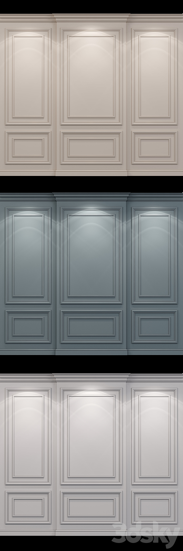 Wall molding 22. Boiserie classic panels 3DS Max Model - thumbnail 2