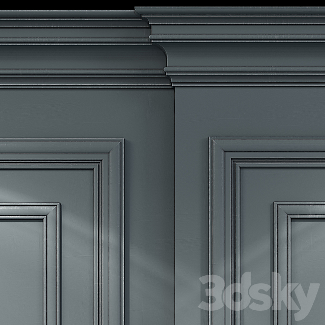 Wall molding 22. Boiserie classic panels 3DS Max Model - thumbnail 3