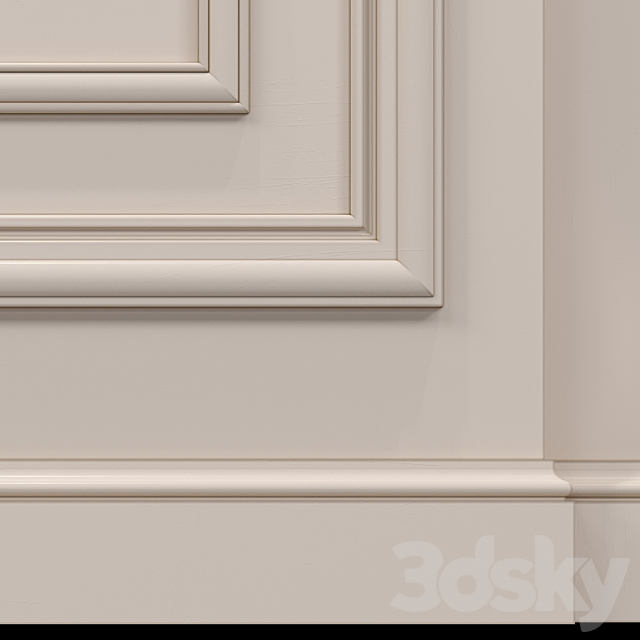 Wall molding 22. Boiserie classic panels 3DS Max Model - thumbnail 4