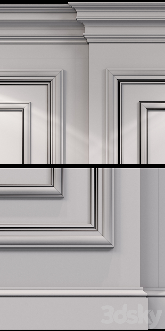 Wall molding 22. Boiserie classic panels 3DS Max Model - thumbnail 5