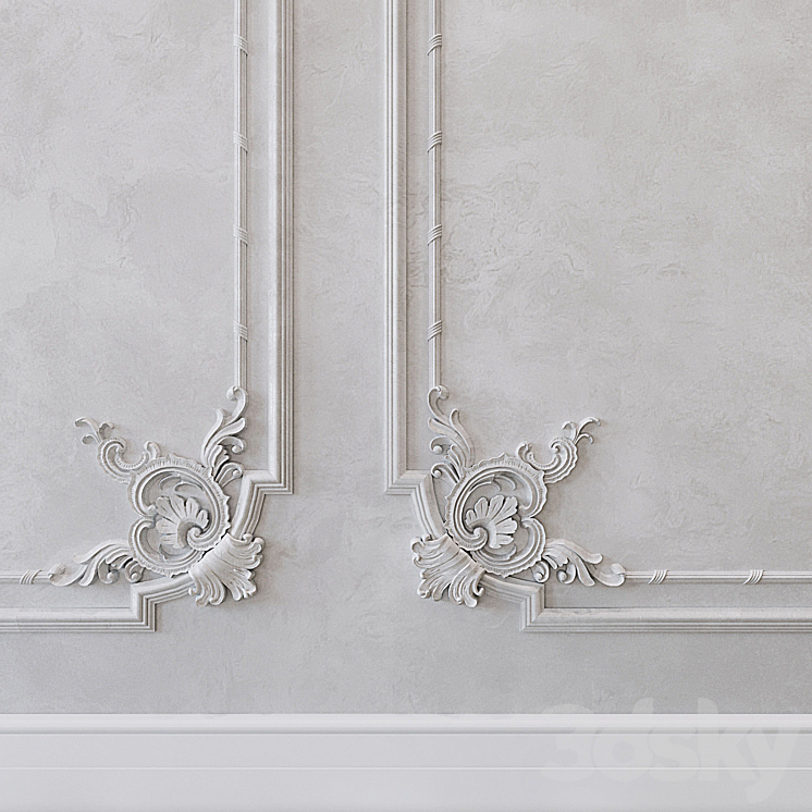 Wall molding classic 3DS Max - thumbnail 2