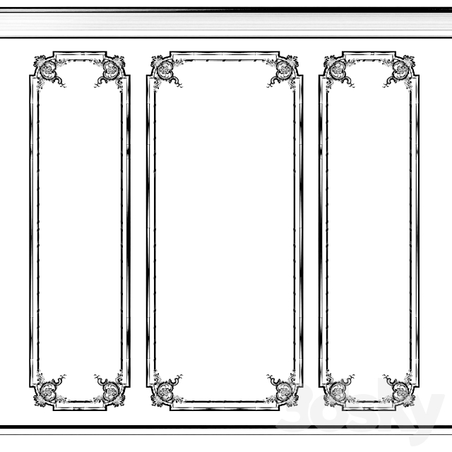 Wall molding classic 3DSMax File - thumbnail 3