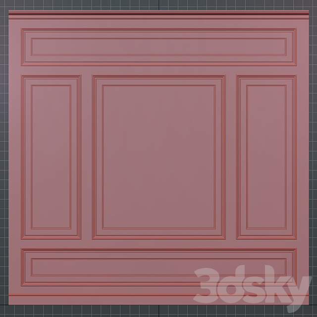 Wall molding panels vol. 1.025 3DS Max Model - thumbnail 2