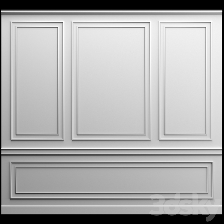 Wall panel – gypsum stucco 3DS Max - thumbnail 1