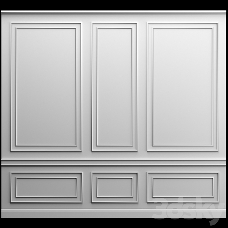 Wall panel – gypsum stucco 3DS Max - thumbnail 1