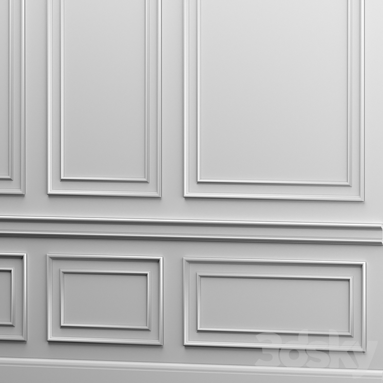 Wall panel – gypsum stucco 3DS Max - thumbnail 2