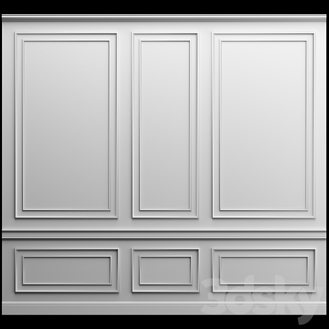 Wall panel – gypsum stucco 3DS Max Model - thumbnail 1