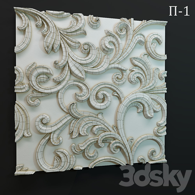 Wall panel P-1 3DS Max Model - thumbnail 2