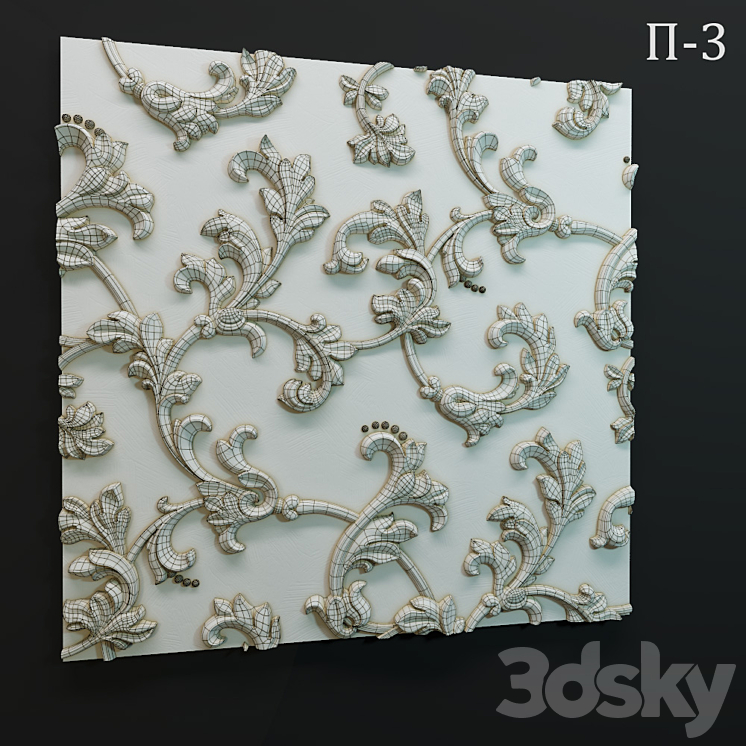 Wall panel P-3 3DS Max - thumbnail 2