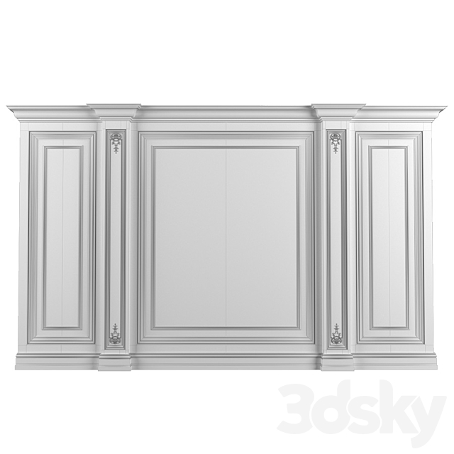 Wall paneling Decorative plaster 3DS Max Model - thumbnail 3