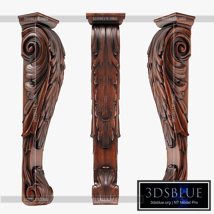 Wood Corbel-14 3DS Max - thumbnail 3