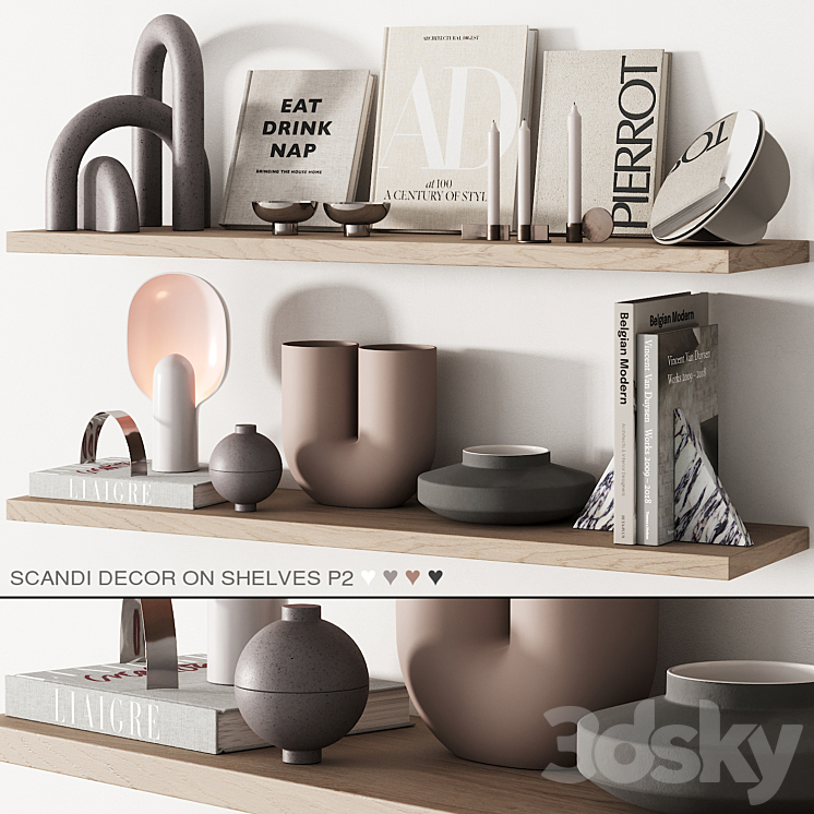 217 decor on shelves 02 neutral scandi accessories 00 3DS Max Model - thumbnail 1