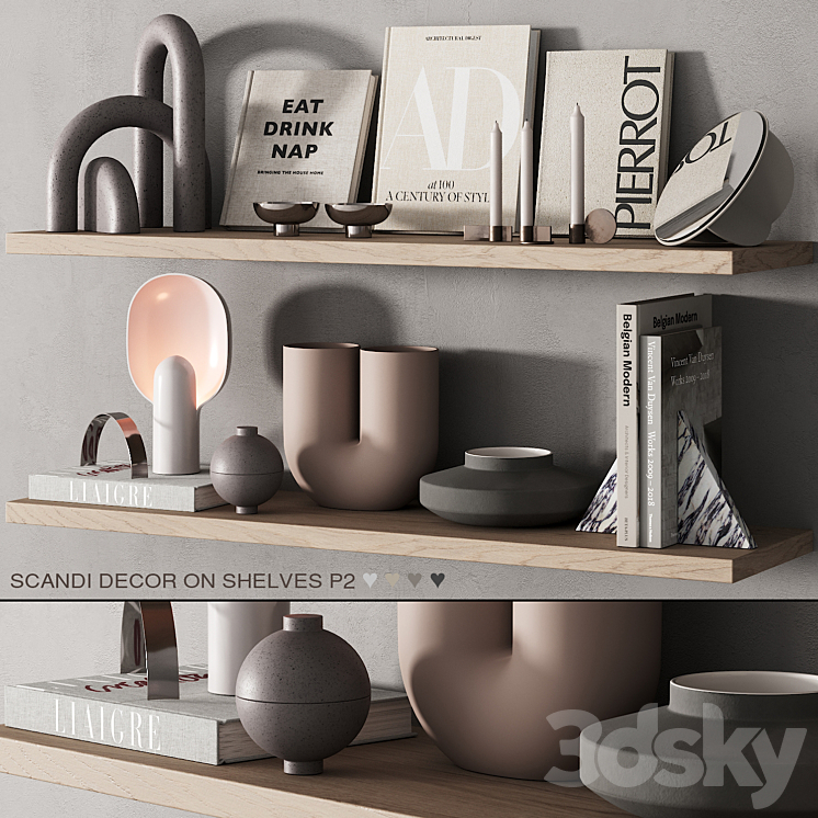 217 decor on shelves 02 neutral scandi accessories 00 3DS Max Model - thumbnail 2