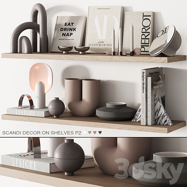 217 decor on shelves 02 neutral scandi accessories 00 3DSMax File - thumbnail 1