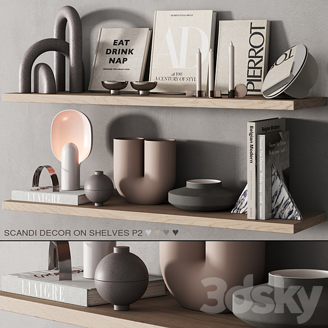 217 decor on shelves 02 neutral scandi accessories 00 3DSMax File - thumbnail 2