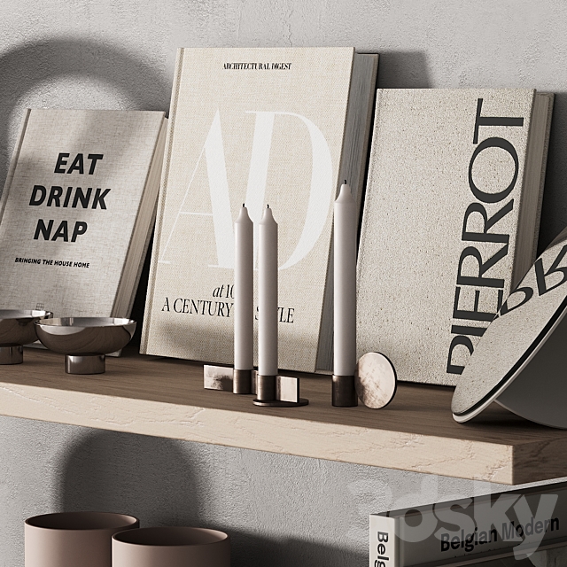 217 decor on shelves 02 neutral scandi accessories 00 3DSMax File - thumbnail 3