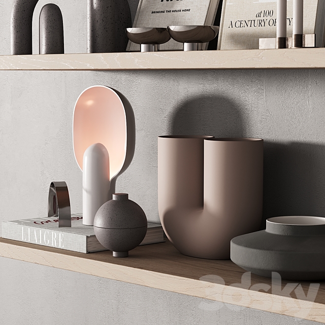 217 decor on shelves 02 neutral scandi accessories 00 3DSMax File - thumbnail 5