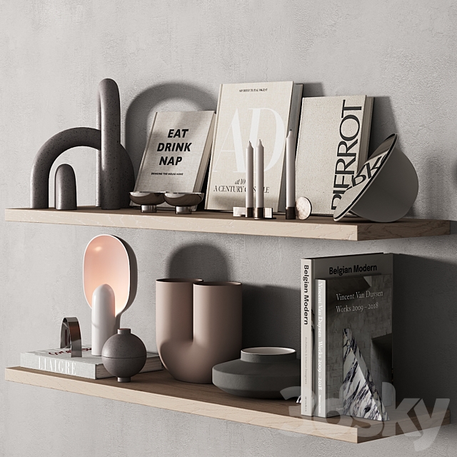 217 decor on shelves 02 neutral scandi accessories 00 3DSMax File - thumbnail 6