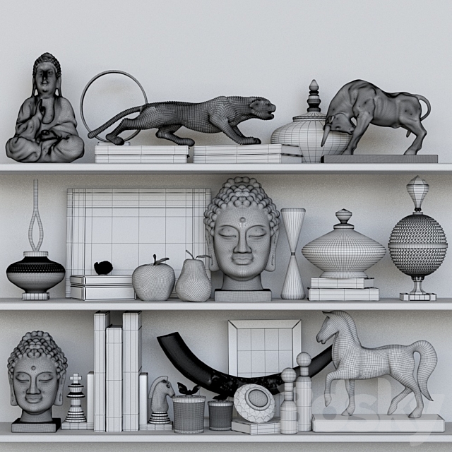 A collection of sculptures for design projects and decor elements to create coziness 3DSMax File - thumbnail 3