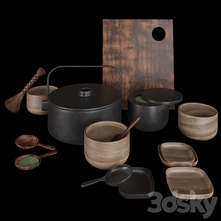 A tea set 3DS Max Model - thumbnail 2