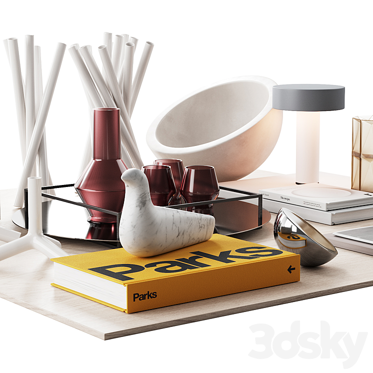 accessories for coffee table 3DS Max Model - thumbnail 2