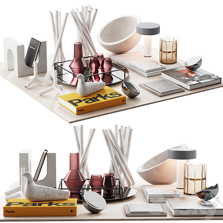 accessories for coffee table 3DS Max Model - thumbnail 3