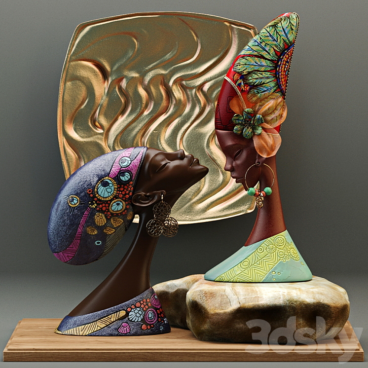 “African sculptures – Factory “”DesignToscano””” 3DS Max Model - thumbnail 1