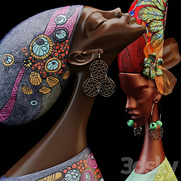 “African sculptures – Factory “”DesignToscano””” 3DS Max Model - thumbnail 2