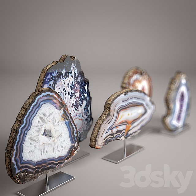 agate decor set 3DS Max Model - thumbnail 2