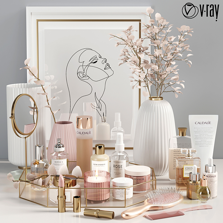 beauty decorative set 02_vray 3DS Max Model - thumbnail 1