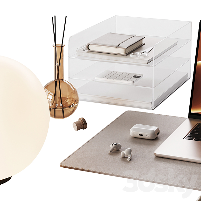 Beige soft decor for the workplace 3DS Max Model - thumbnail 4