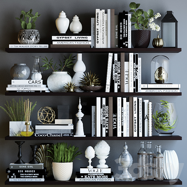 Black and white decor set 2 3DSMax File - thumbnail 1