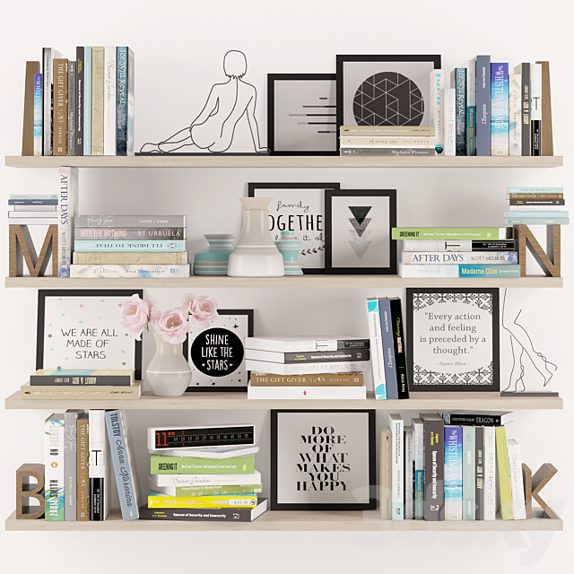 Bookshelf decoration set 2 3DSMax File - thumbnail 1