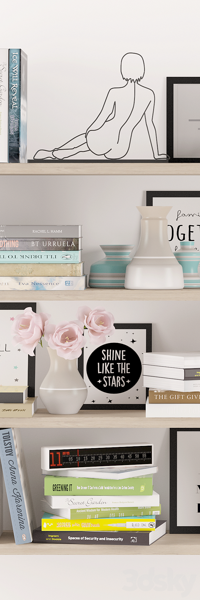 Bookshelf decoration set 2 3DSMax File - thumbnail 2