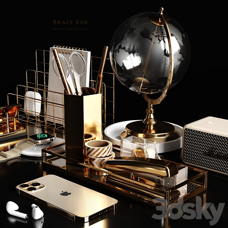 brass bar 3DS Max Model - thumbnail 2