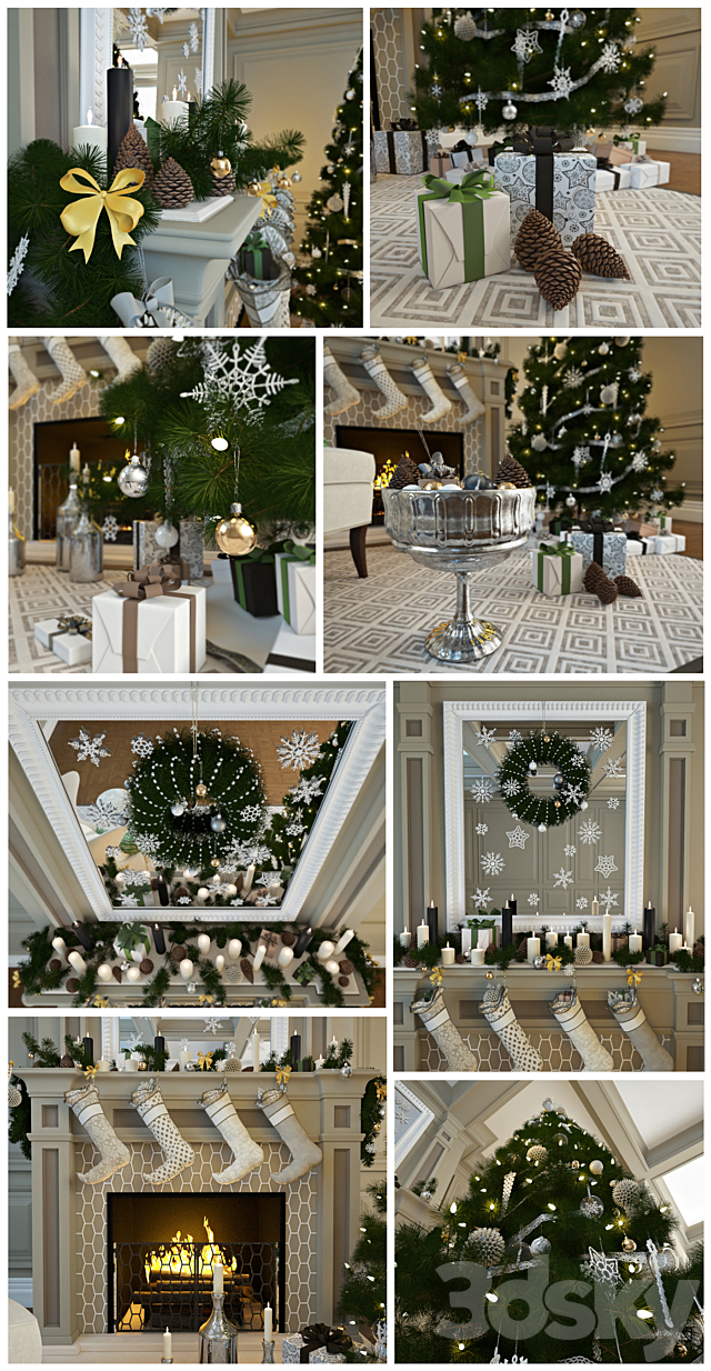 Christmas decoration set 3DSMax File - thumbnail 3