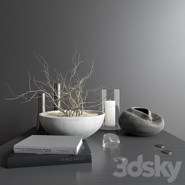 Coffee table decor 3DS Max Model - thumbnail 2