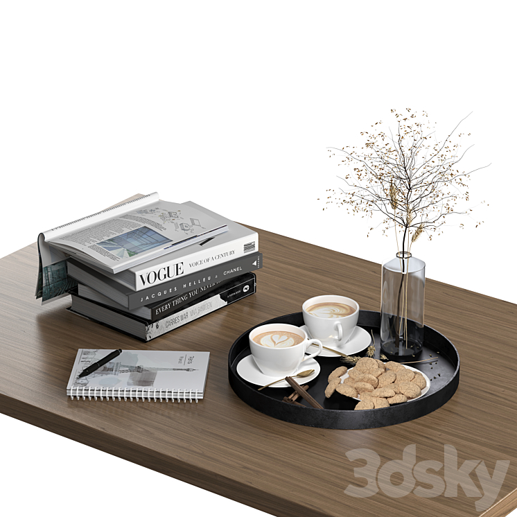 Coffee Table Decor Set 01 DrCG Model 05 3DS Max Model - thumbnail 1