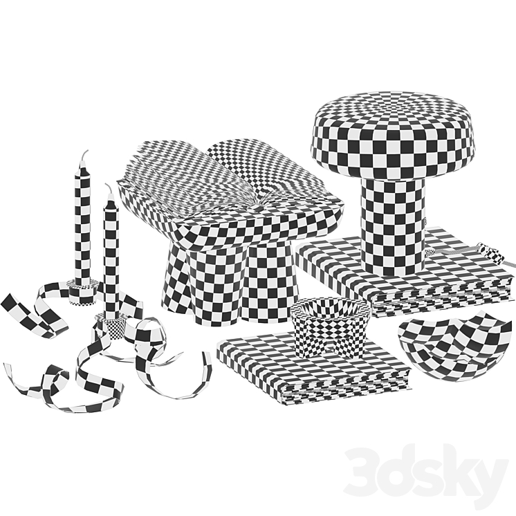 Coffee table decor set 036 3DS Max - thumbnail 2