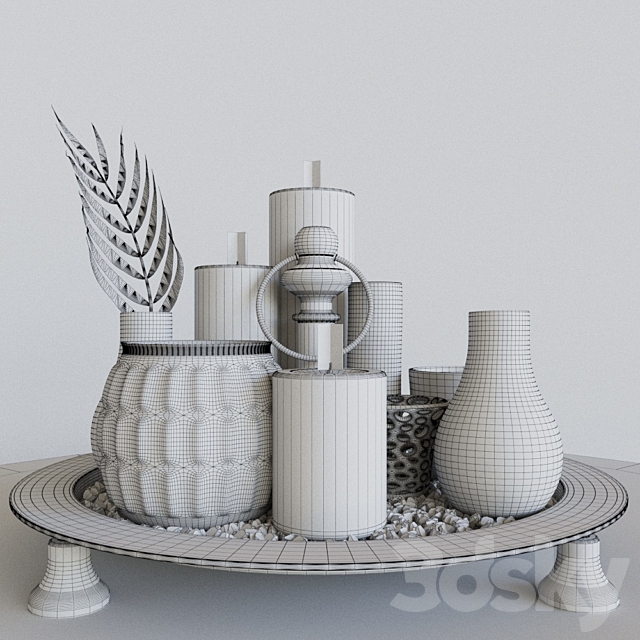 Collection of candles and candlesticks 3DSMax File - thumbnail 2